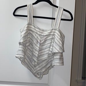Nordstrom BP white stripped top size XS